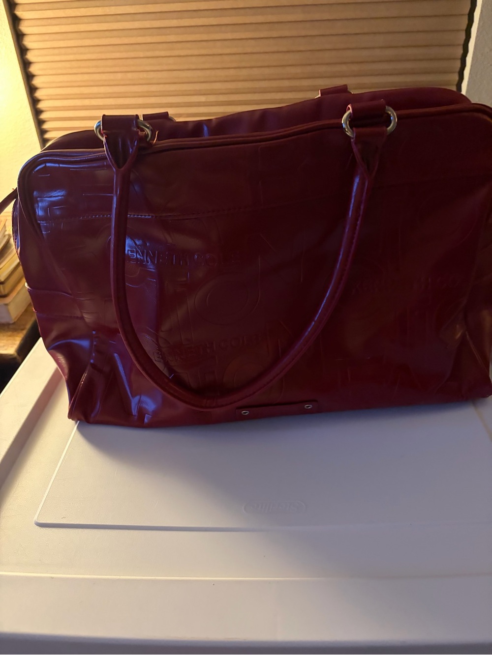 Patent Leather Tote Bag in Deep Burgundy - Kenneth Cole